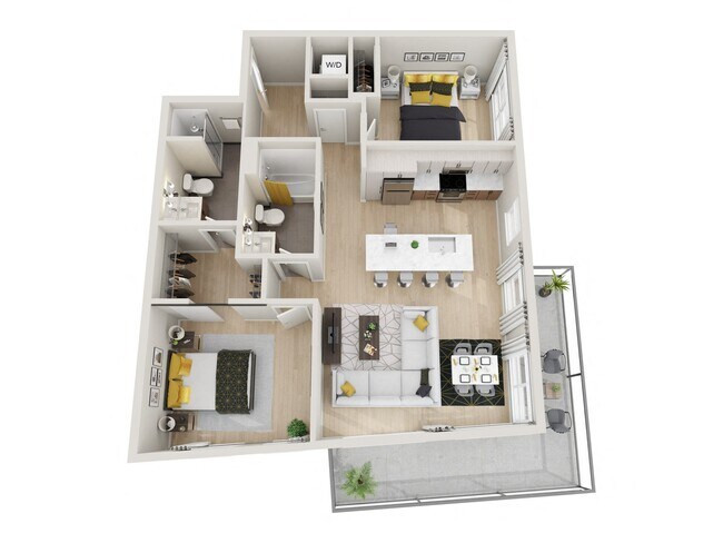 2x2 E floor plan